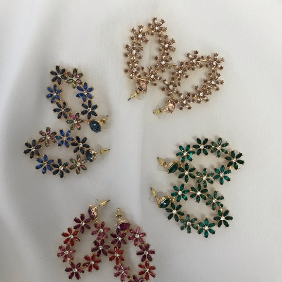 Flower Gold-Tone Drop Earrings - Picture 8 of 17